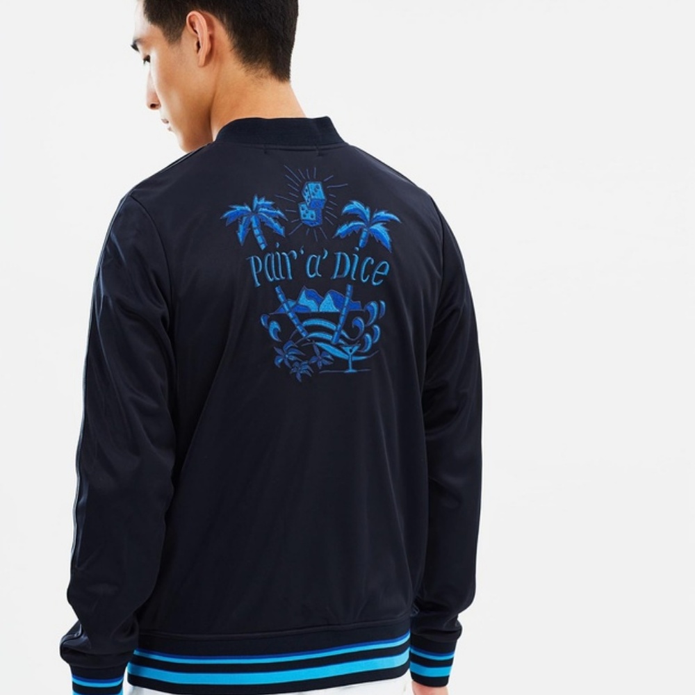 EMBROIDERED "ARTWORK" Midnight Bomber Track Jacket